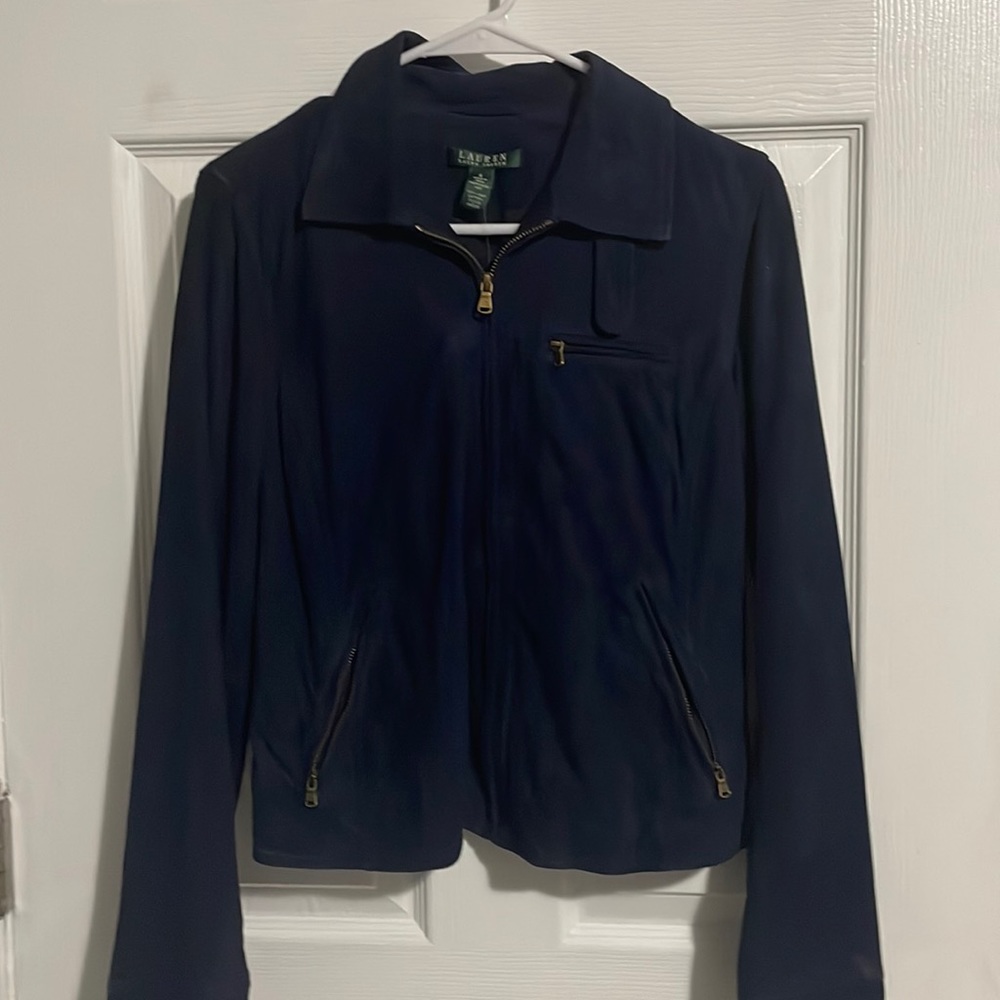 Ralph Lauren Navy Suede Jacket